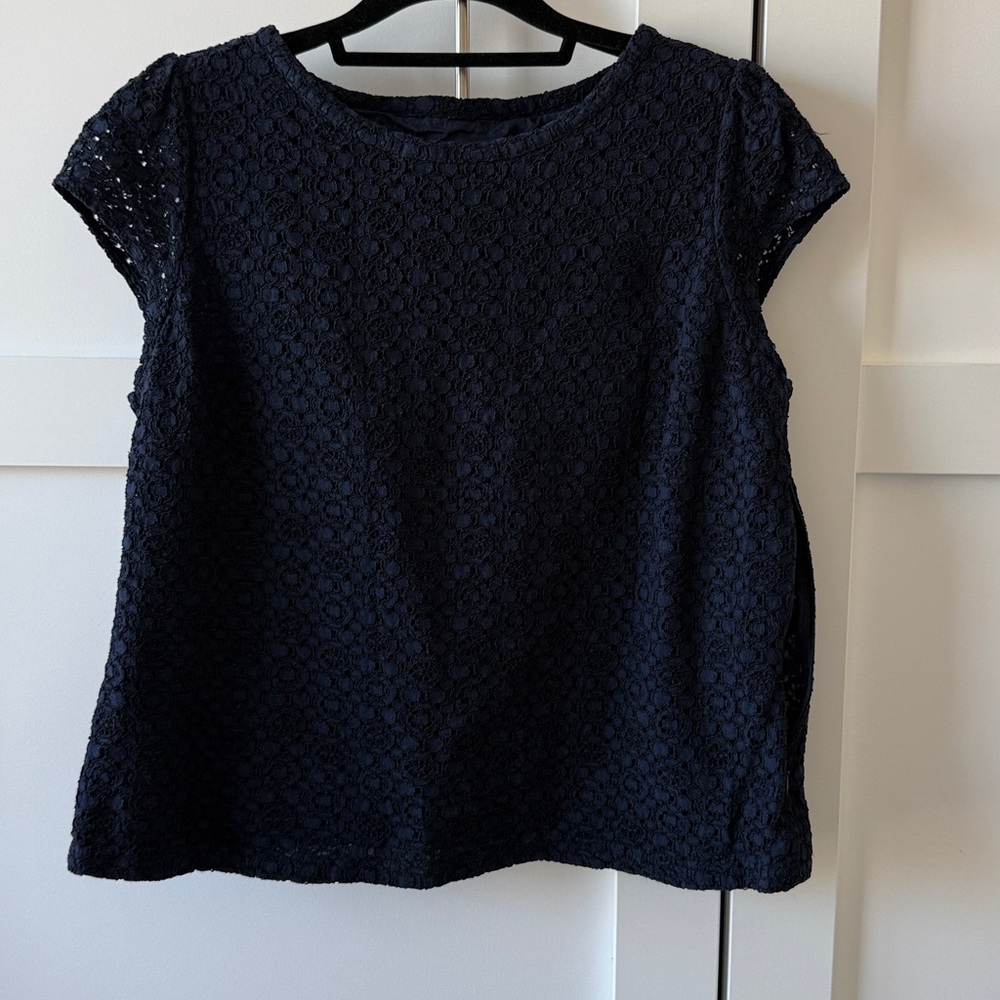 Boden Navy Lace Lined Top- Beautiful!!